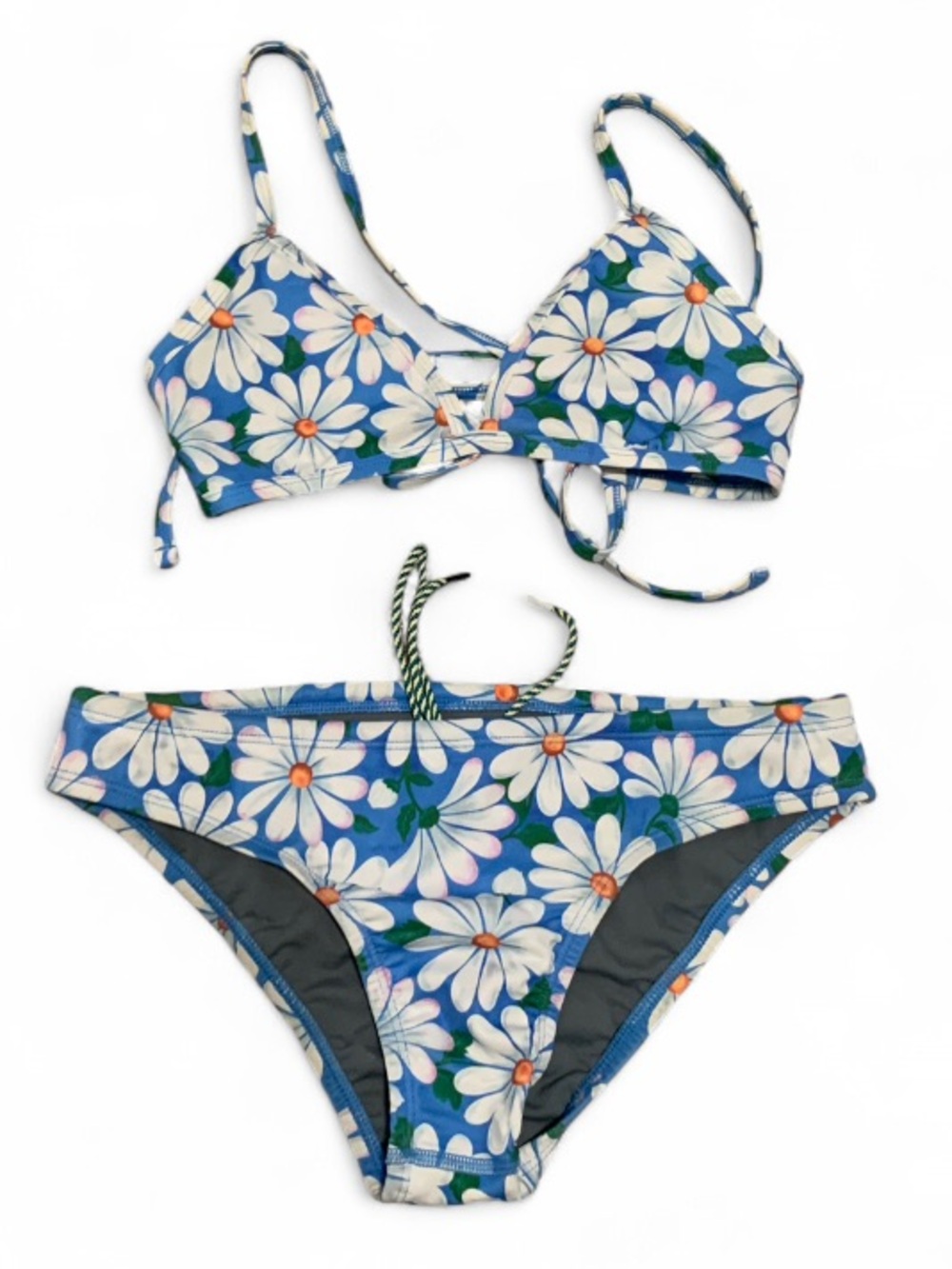 Jolyn Blue Daisy Print Two-Piece Swim Bikini Set
